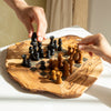 Handcrafted Olive Wood Chess Set with Natural Edges - Berkeley Haven