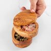 Handmade Olive Wood Salt Double Layer – Rustic & Sustainable Kitchen - Berkeley Haven