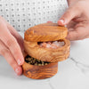 Handmade Olive Wood Salt Double Layer – Rustic & Sustainable Kitchen - Berkeley Haven