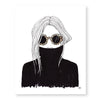 Leopard Shade Black Turtleneck Woman Art Print - Berkeley Haven