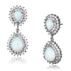 LOS879 - Rhodium 925 Sterling Silver Earrings with Semi - Precious Opal - Berkeley Haven