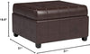 Marbled Brown Leather Ottoman with Storage - Berkeley Haven