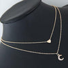 Moon and Heart Two Layer Necklace - Berkeley Haven