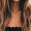 Moon and Heart Two Layer Necklace - Berkeley Haven