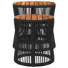 Patio Side Tables 2 pcs with Wooden Top Black Poly Rattan - Berkeley Haven