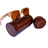 Real Ebony and ZebraWood Sunglasses With Bamboo Case, Tea Polarized - Berkeley Haven