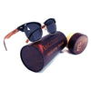 Real Walnut Wood Club Style Sunglasses With Bamboo Case, Polarized - Berkeley Haven