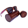 Red Bamboo Tortoise Framed Sunglasses With Wood Case, Artisan Engraved - Berkeley Haven