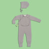 Smart Footed One - Piece + Bib - Gray - Berkeley Haven