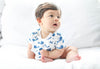 Smart Short Sleeve Baby Bodysuit + Bib - Blue Whale - Berkeley Haven