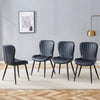 The Black Minimalist Ergonomic Dining Chair Comes In A Pack Of 4, With - Berkeley Haven