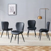 The Black Minimalist Ergonomic Dining Chair Comes In A Pack Of 4, With - Berkeley Haven