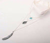 Turquoise Leaf Feather Multi Layer Necklace - Berkeley Haven