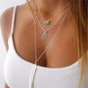 Turquoise Leaf Feather Multi Layer Necklace - Berkeley Haven
